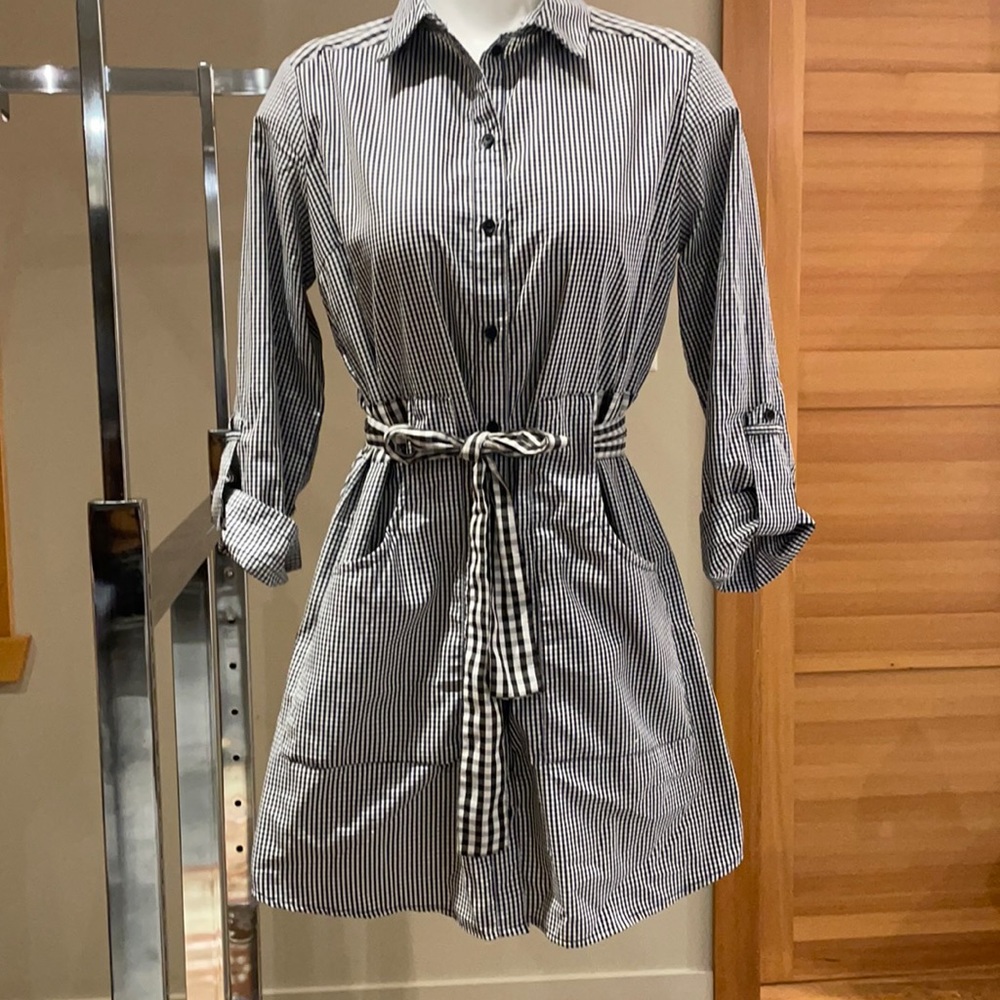 Black and White Gingham Shirtdress